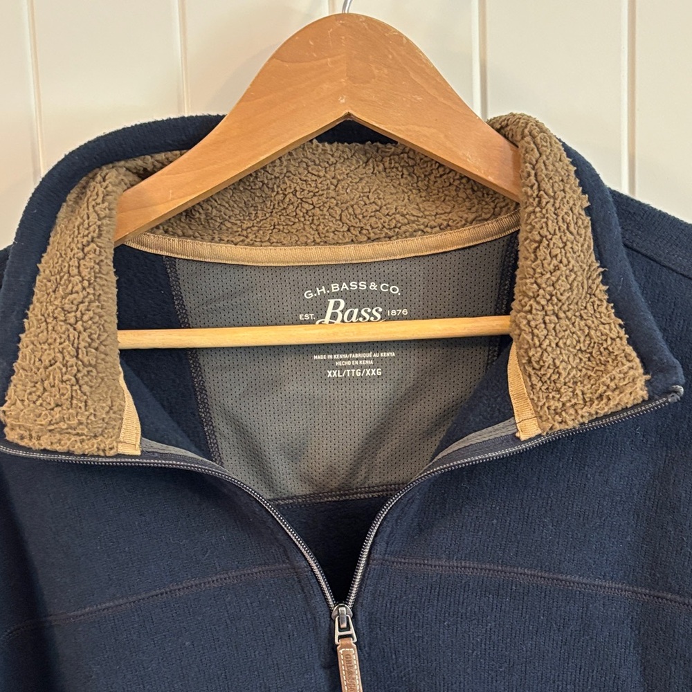 G.H. Bass & Co. Navy Jacket with Brown Fleece Collar